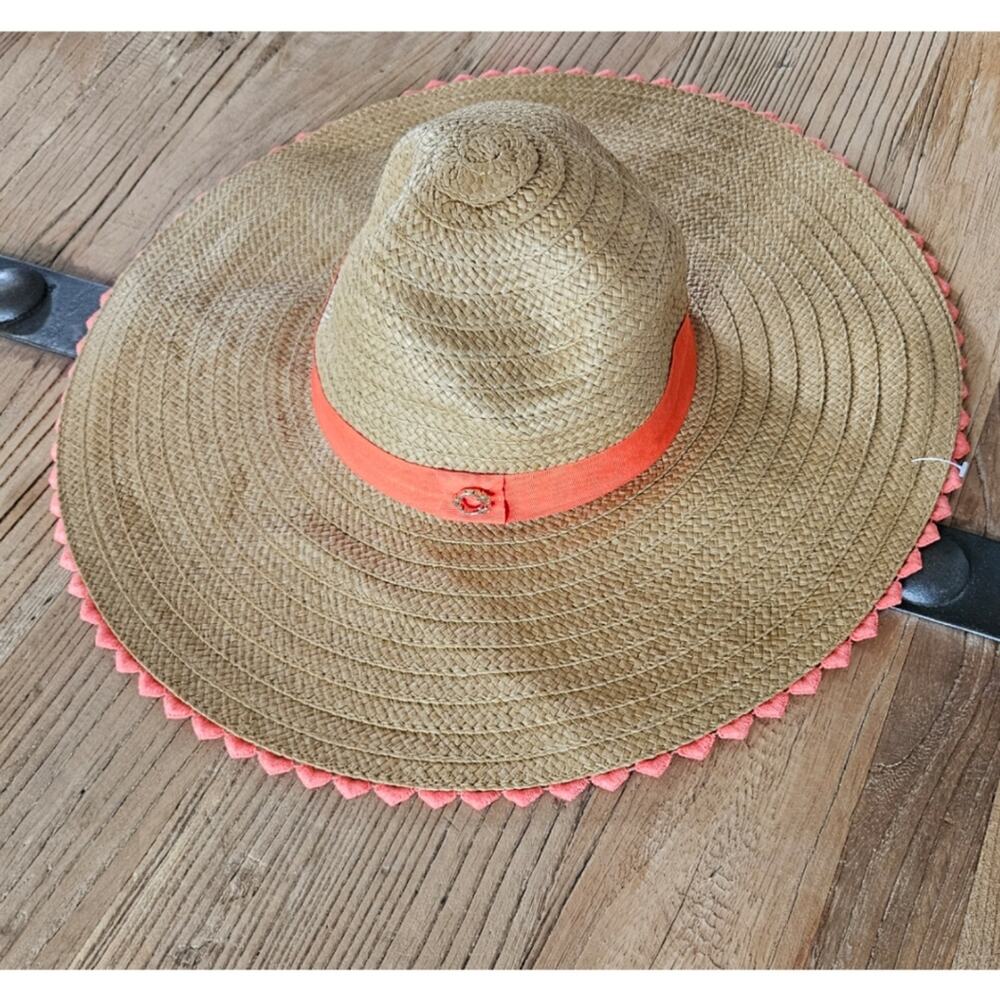 C. Wonder Orange Scalloped Brim Floppy Hat